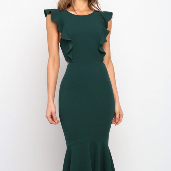 New PETAL & PUP AVANI DRESS IN EMERALD - Picture 4 of 8